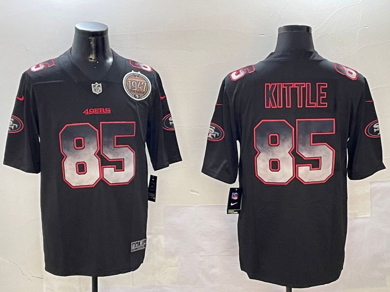 Men San Francisco 49ers #85 Kittle Black Nike Smoke Fashion 2024 Limited NFL Jersey style 2->san francisco 49ers->NFL Jersey